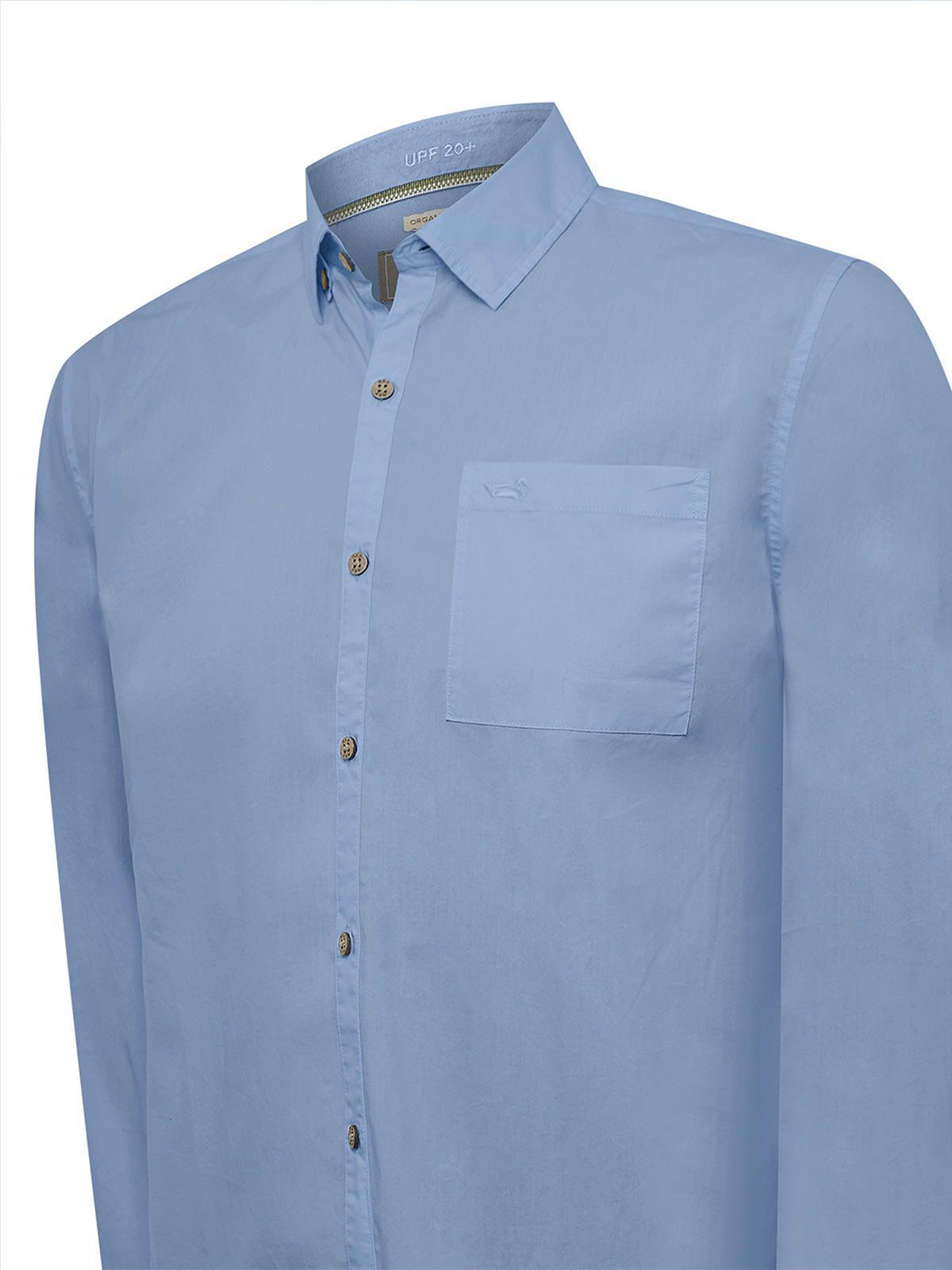 Camisa Algodón Org Hombre Galiton Azul Claro-3
