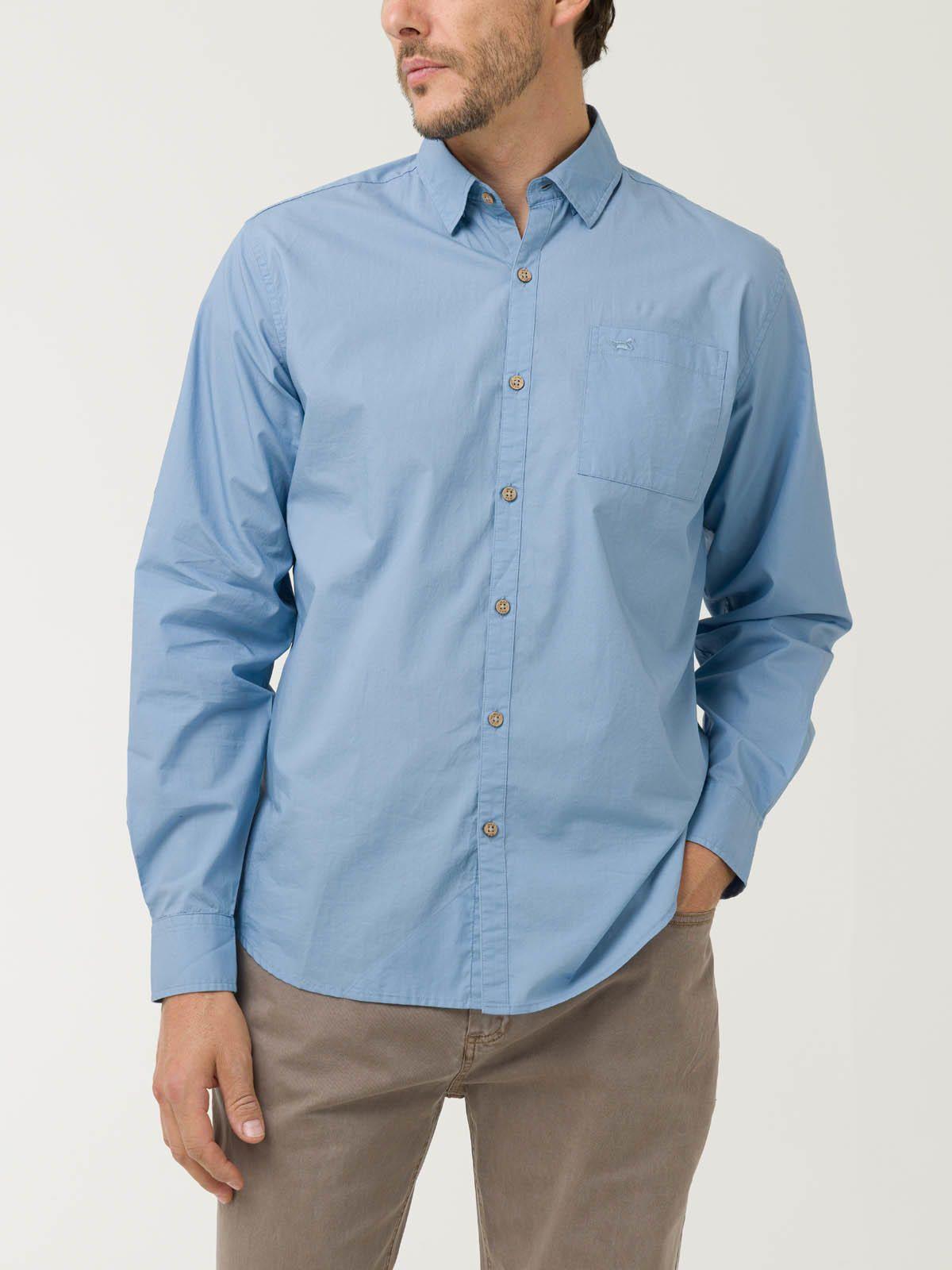 Camisa Algodón Org Hombre Galiton Azul Claro-4