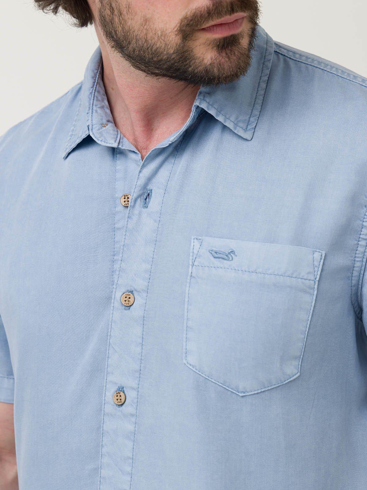 Camisa Algodón Org Hombre Galiton Azul Claro-7