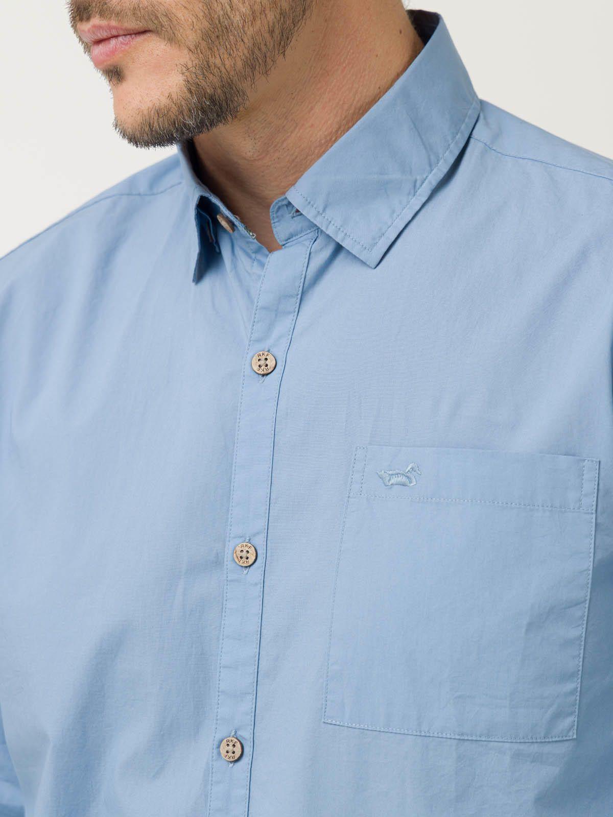 Camisa Algodón Org Hombre Galiton Azul Claro-8