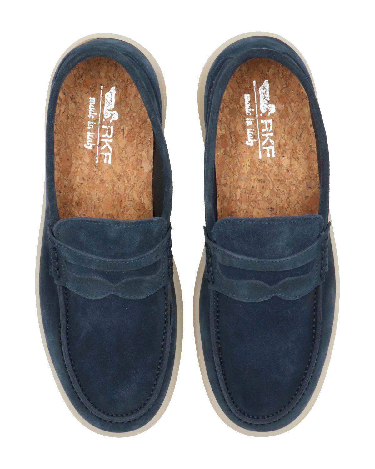 Mocasín Cuero Hombre Galvano Azul -8