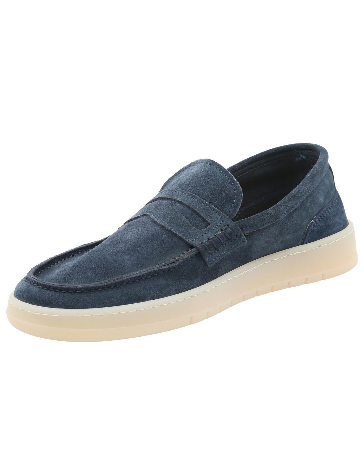 Mocasín Cuero Hombre Galvano Azul -4