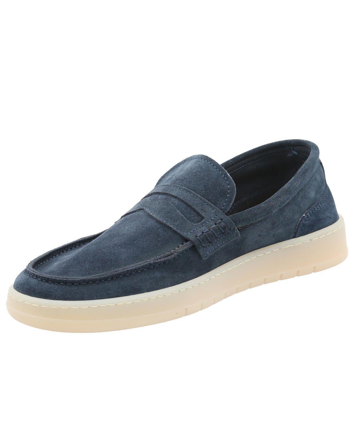 Mocasín Cuero Hombre Galvano Azul -4