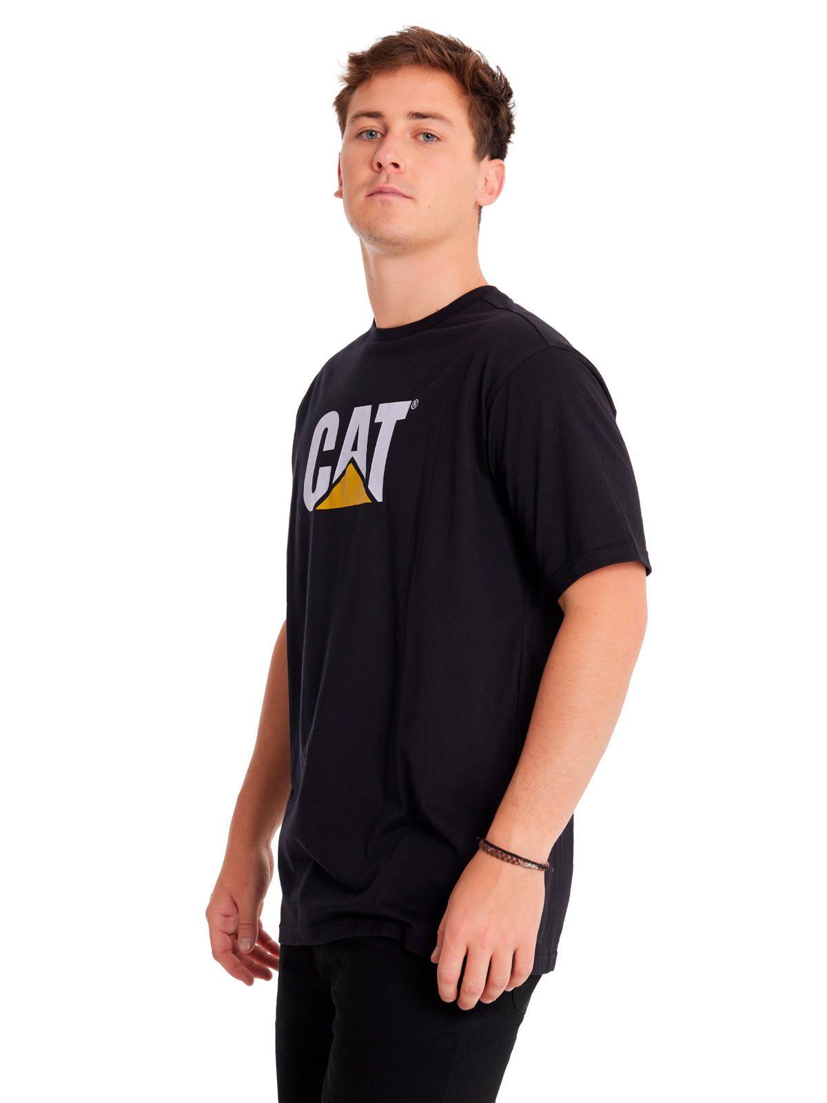 Polera Manga Corta Hombre Cat Logo Tee Negro-1