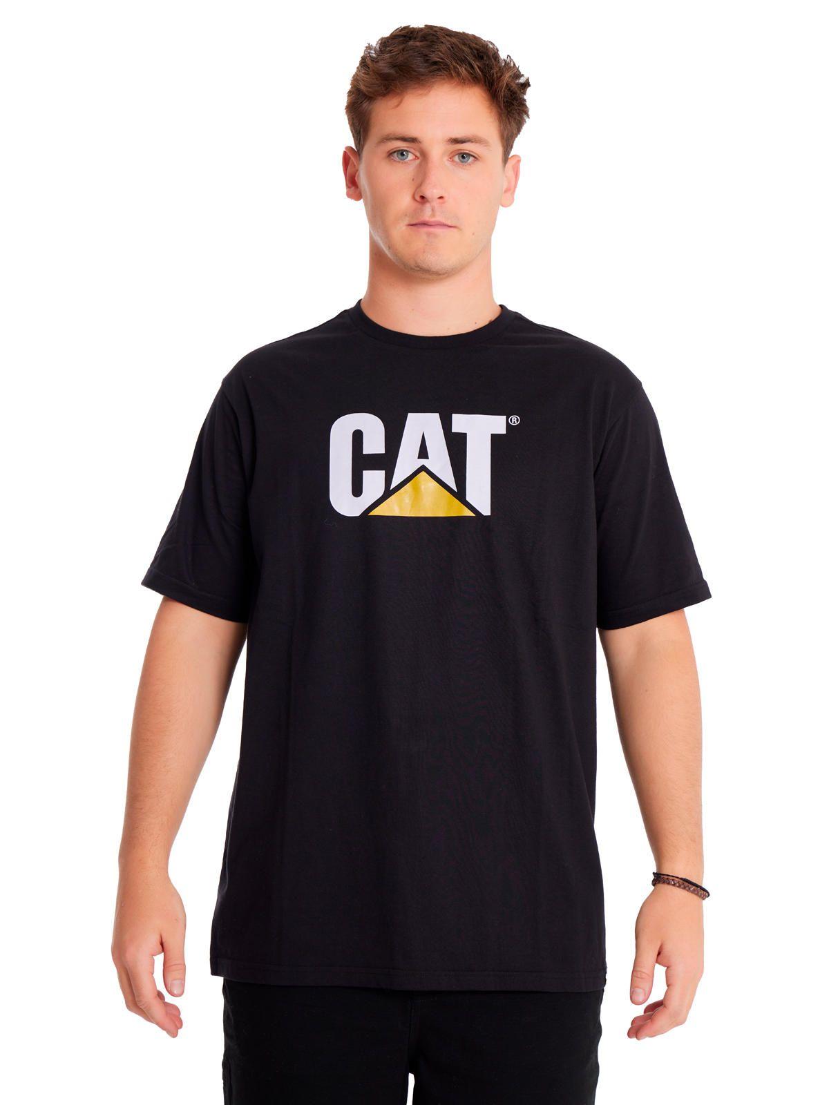 Polera Manga Corta Hombre Cat Logo Tee Negro-4