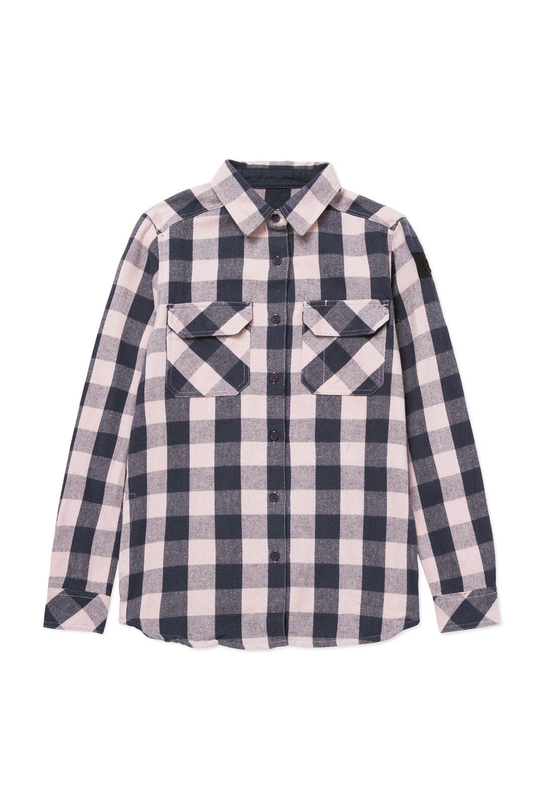 Camisa Manga Larga Mujer Buffalo Check Azul-0