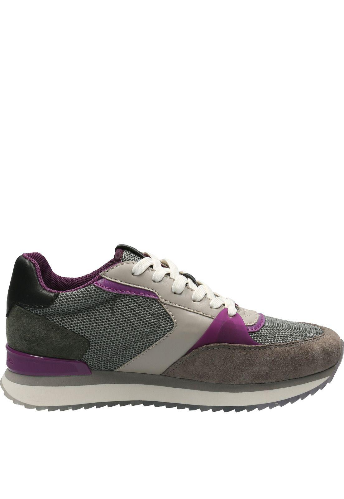 Zapatilla Cuero Mujer Bliss Tulip Gris-1