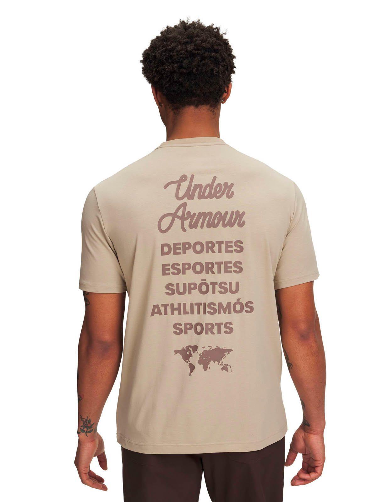 Polera Manga Corta Lifestyle Hombre Sports Wordmark Cafe -4