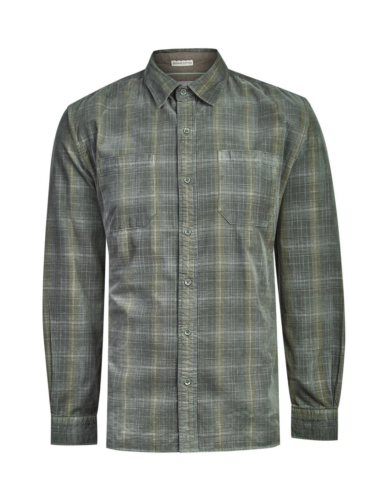 Camisa Algodón Hombre Tartancord Verde-0