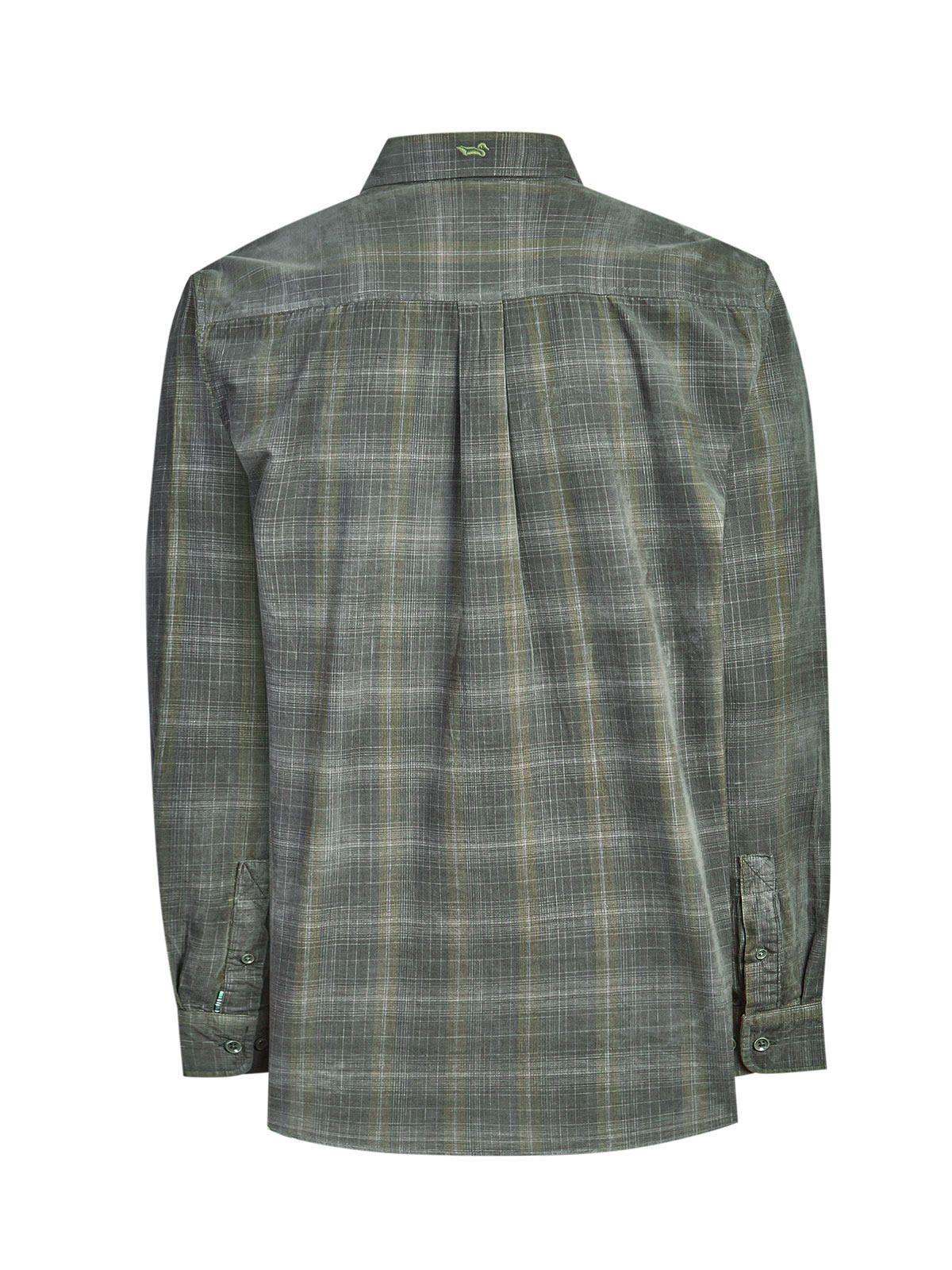 Camisa Algodón Hombre Tartancord Verde-1