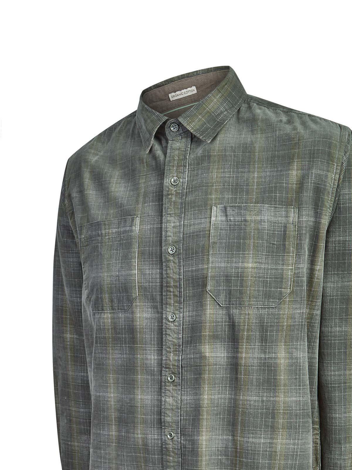 Camisa Algodón Hombre Tartancord Verde-3