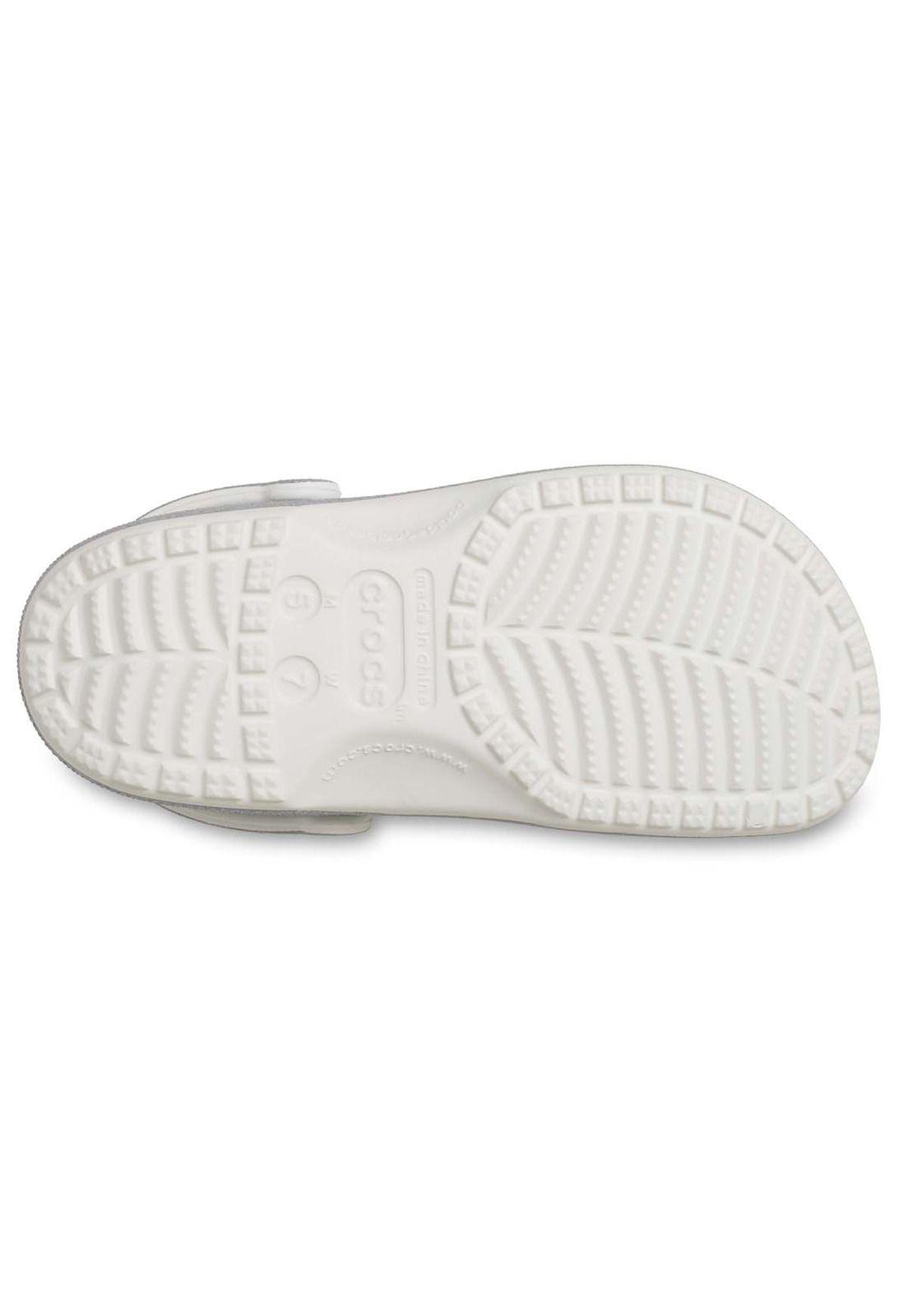 Zueco Crocs Mujer Classic Con Brillos Plateado-5