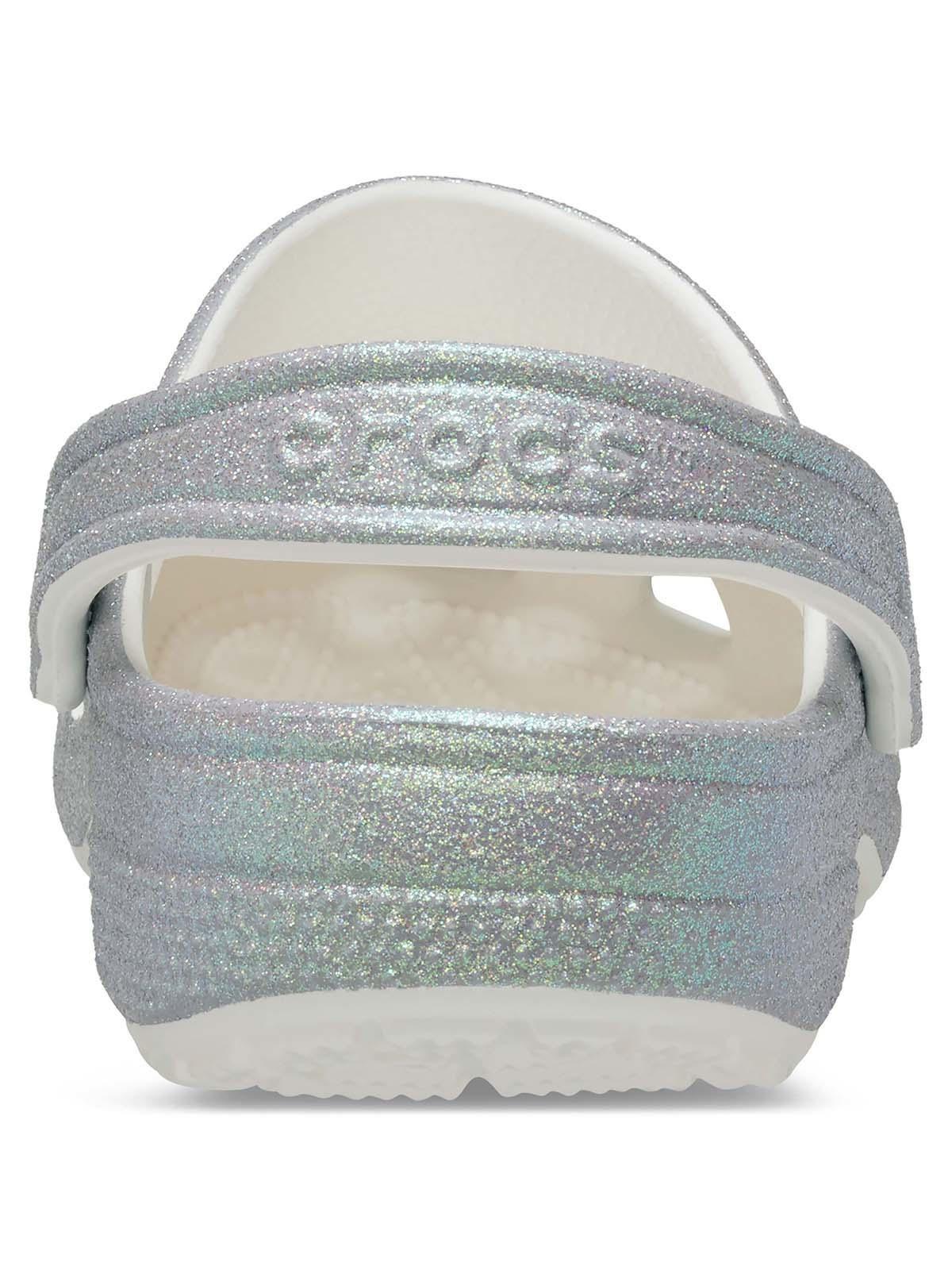 Zueco Crocs Mujer Classic Con Brillos Plateado-7