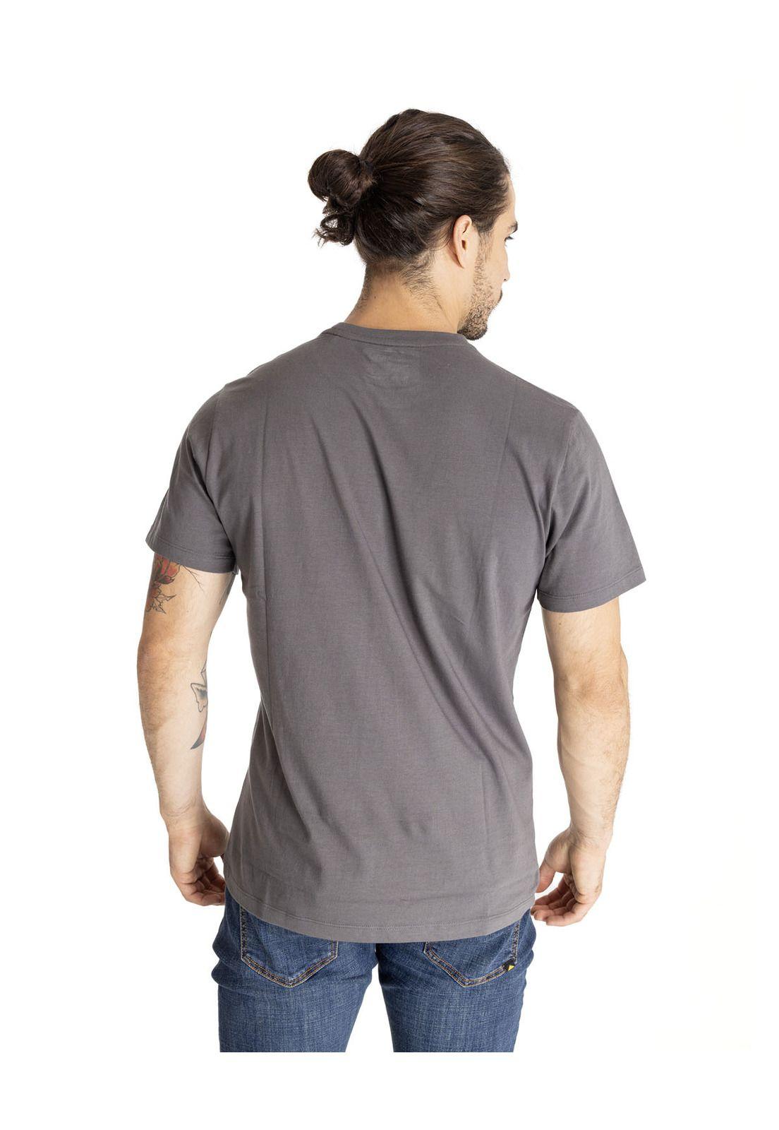 Polera Manga Corta Hombre Slim Fit Logo Tee Gris-3