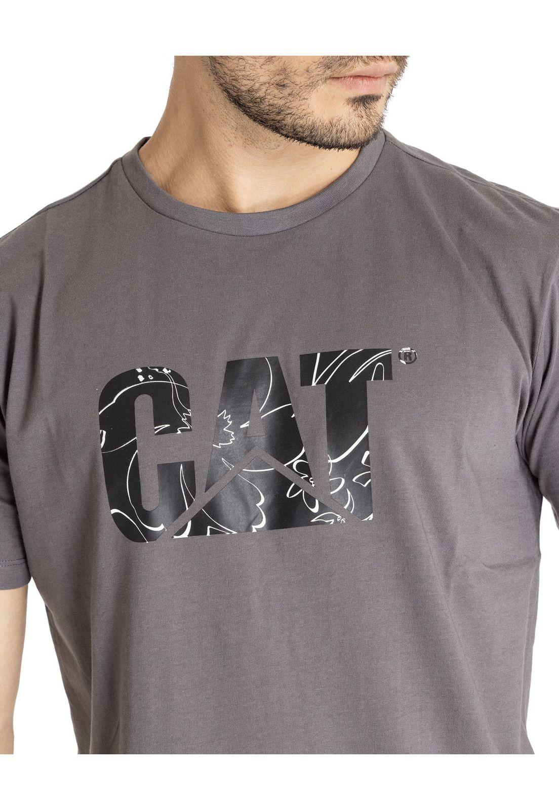 Polera Manga Corta Hombre Slim Fit Logo Tee Gris-4