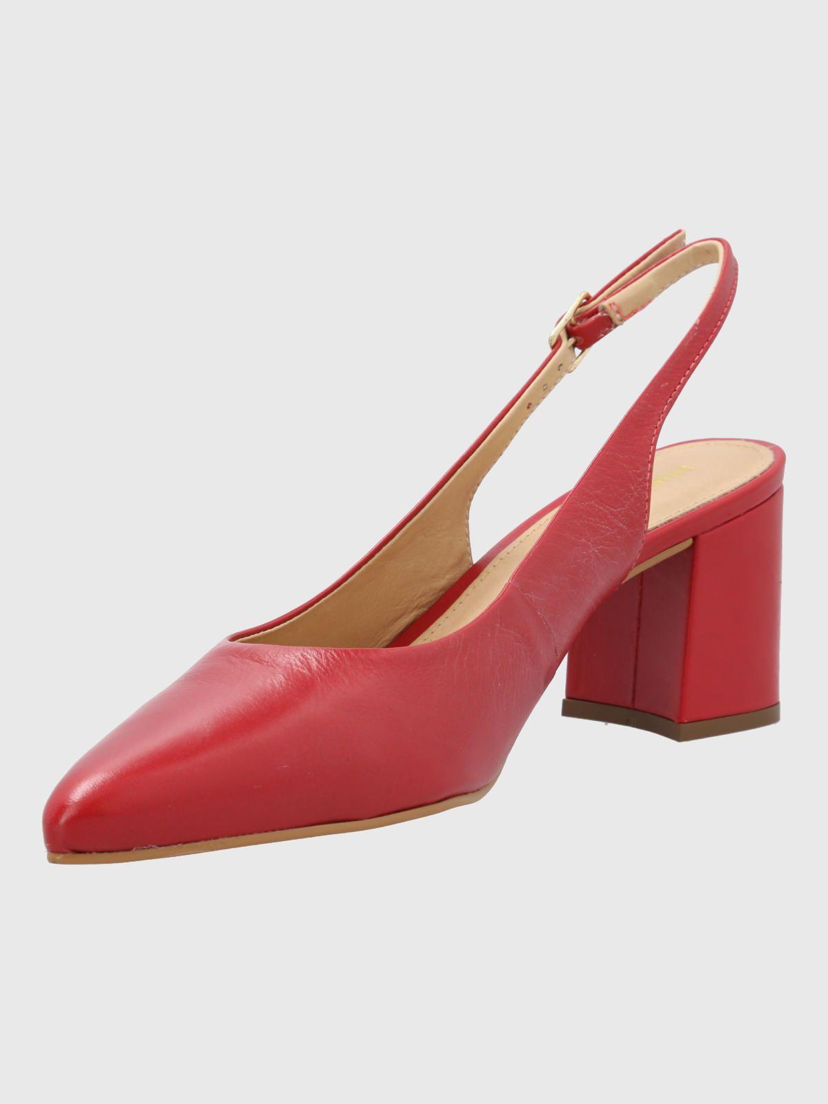 Zapato Vestir Mujer Cuero Debbia Rojo-4