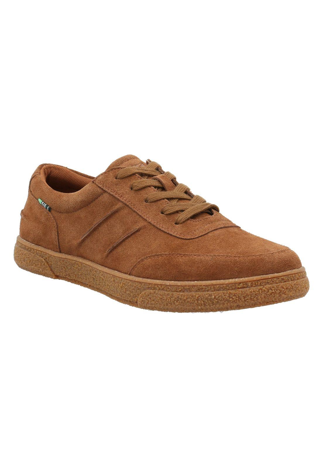 Zapatilla Cuero Hombre Naoki Café -1