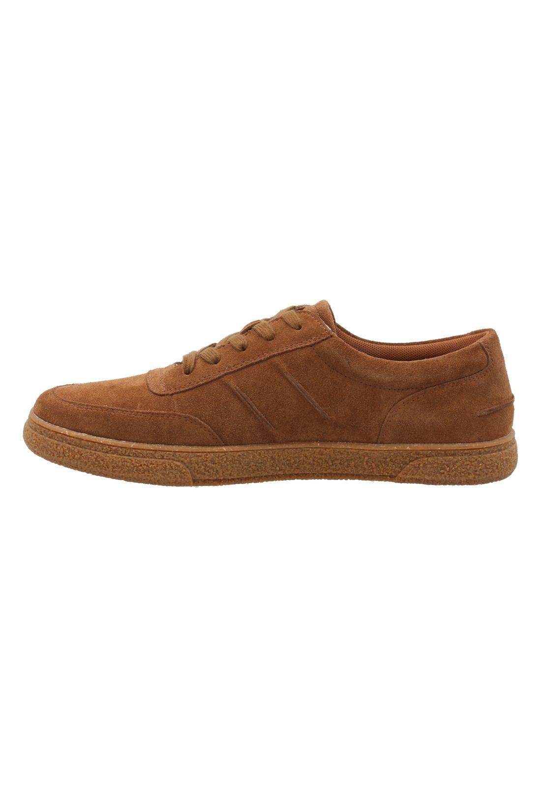 Zapatilla Cuero Hombre Naoki Café -4