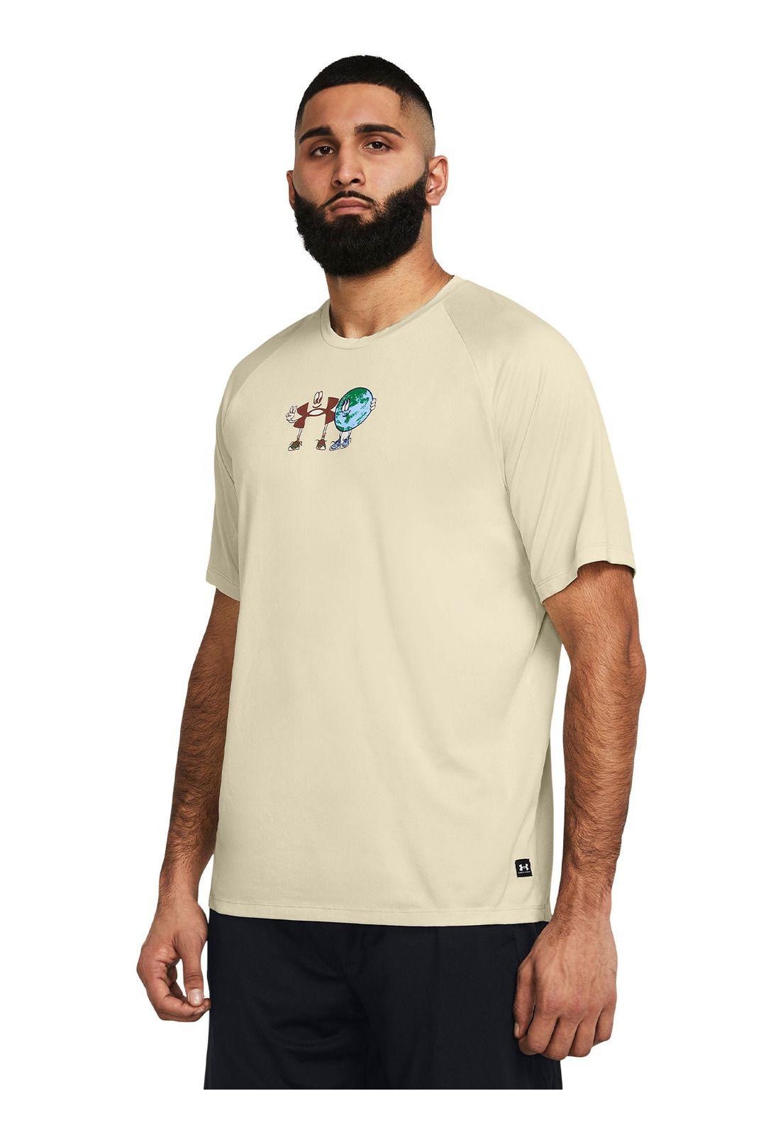 Polera Artist Protect Globe Hombre Café-3