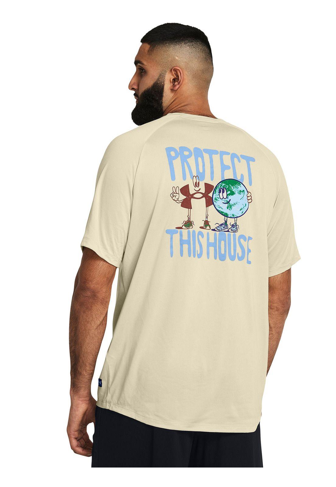 Polera Artist Protect Globe Hombre Café-4