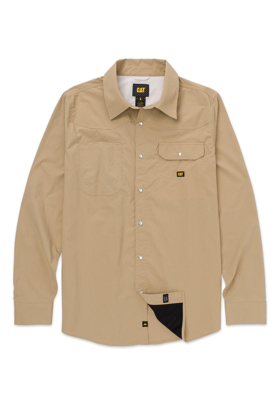 Camisa Manga Larga Hombre Lightweight Western Beige-0
