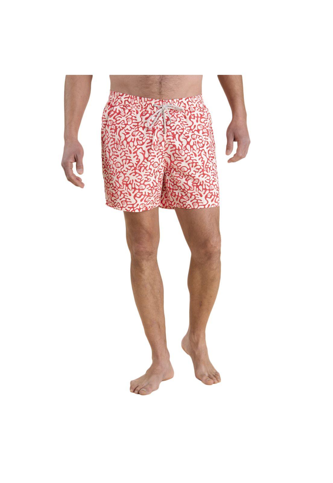 Traje De Baño Pet Reciclado Hombre Izam Rojo-0
