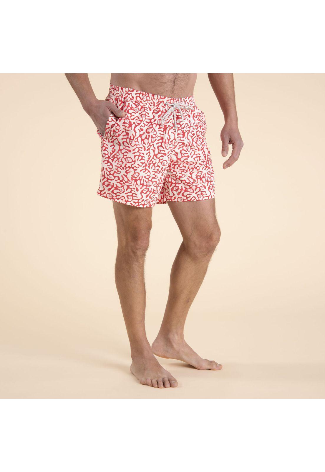 Traje De Baño Pet Reciclado Hombre Izam Rojo-1