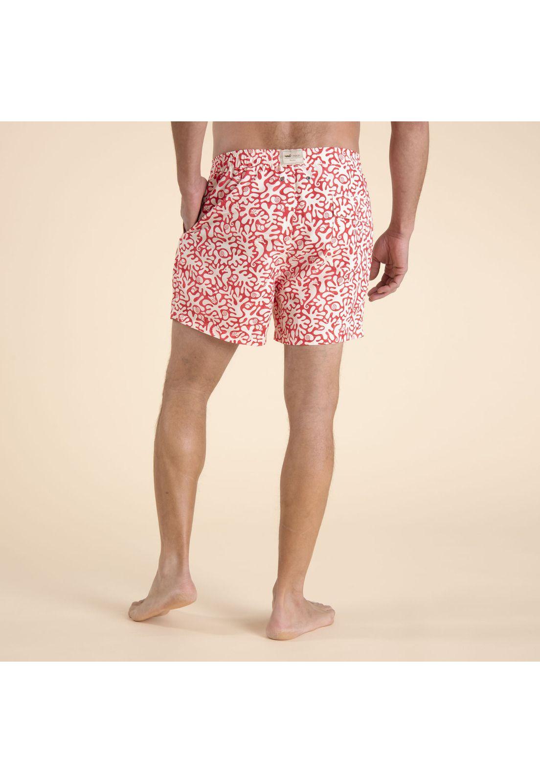 Traje De Baño Pet Reciclado Hombre Izam Rojo-2