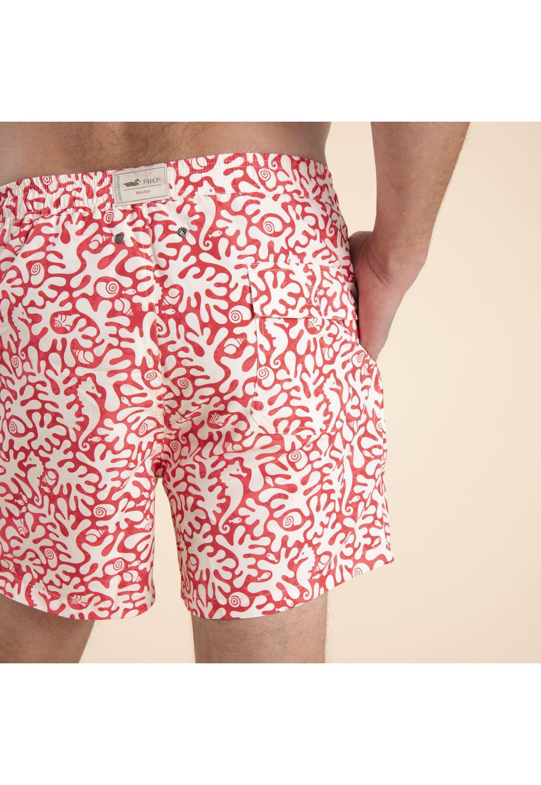 Traje De Baño Pet Reciclado Hombre Izam Rojo-3