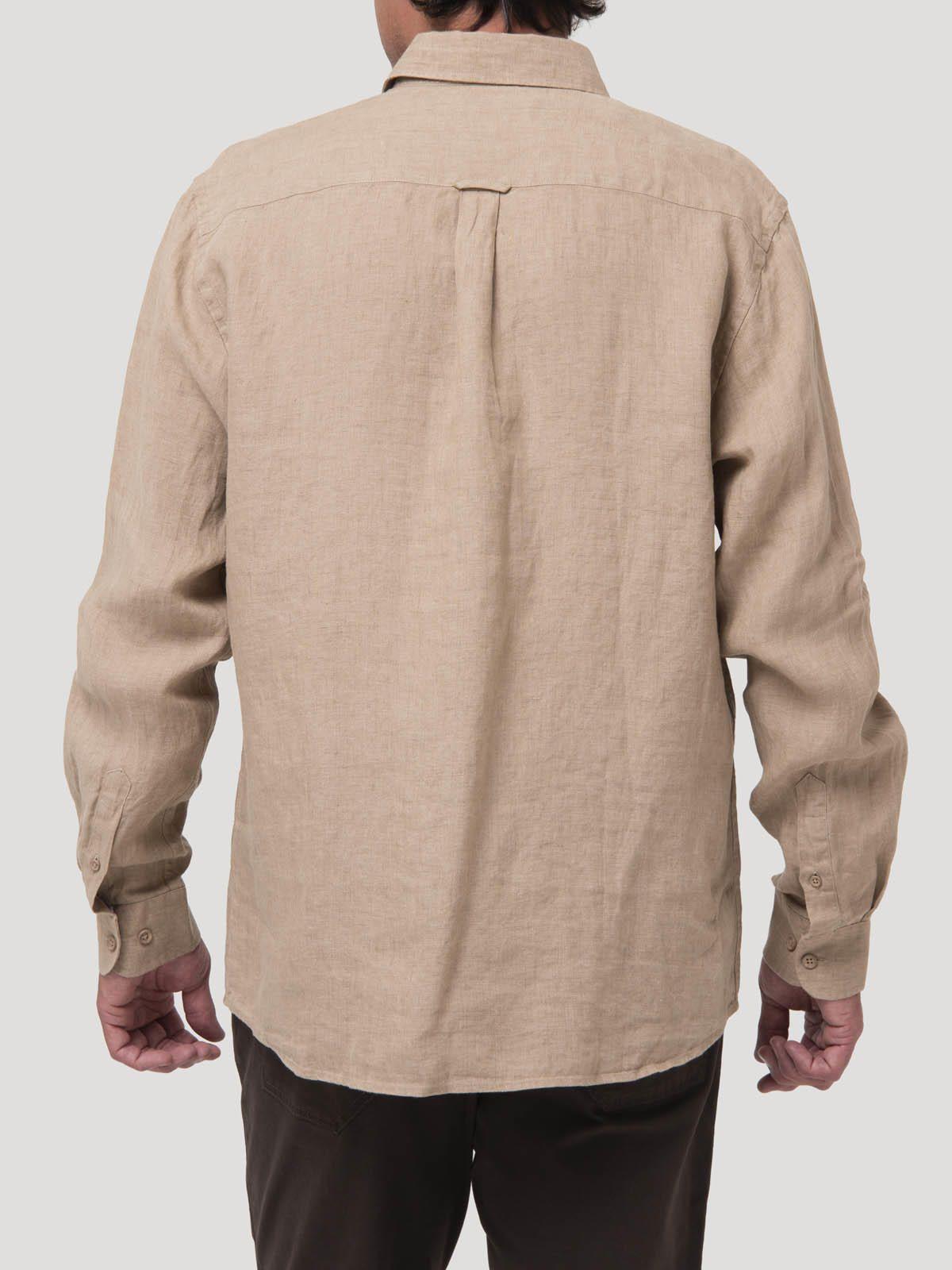Camisa Lino Orgánico Hombre Linen Café-5