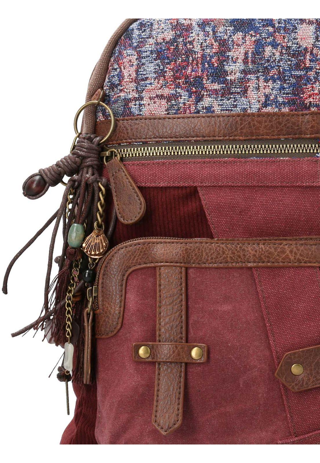 Cartera Textil Mujer Carmina Back Burdeo-2