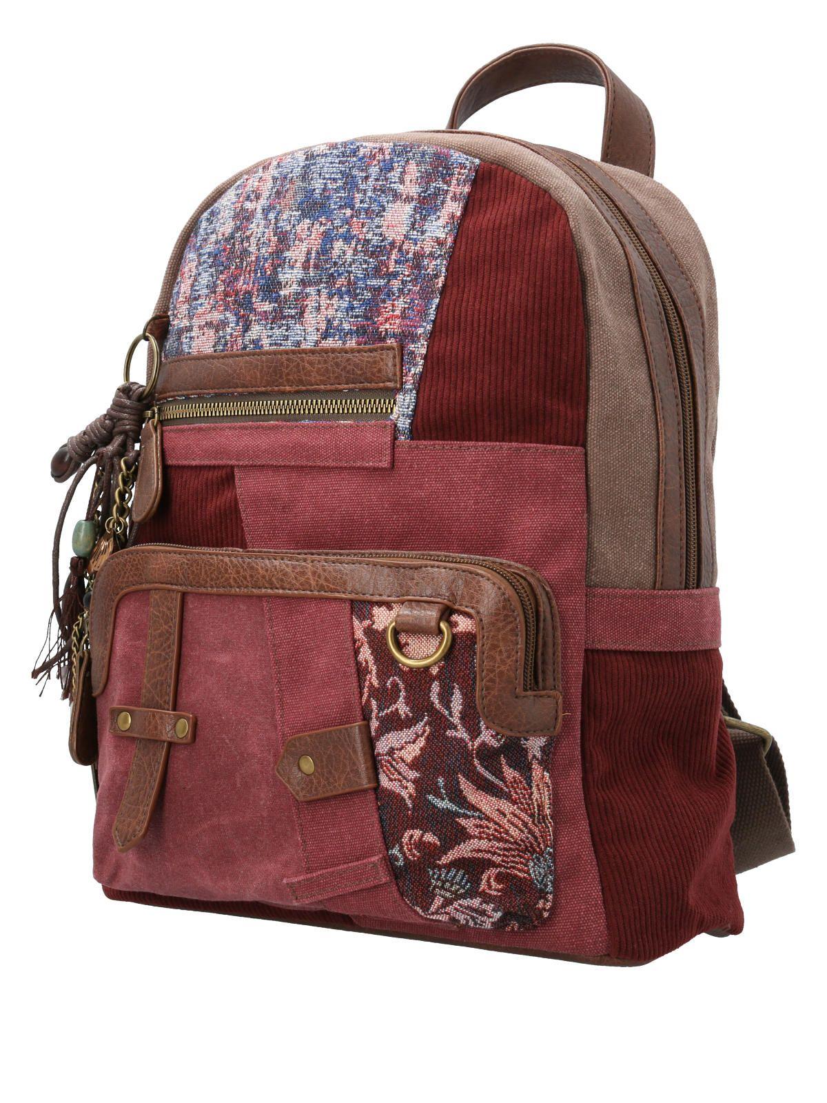 Cartera Textil Mujer Carmina Back Burdeo-1