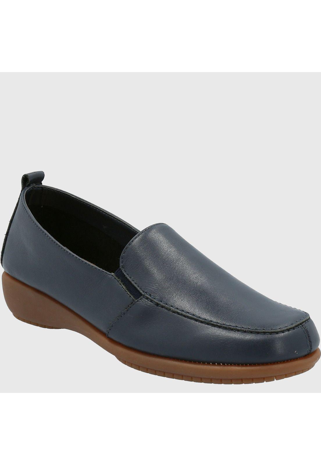 Zapato Cuero Mujer Ginger Azul-0