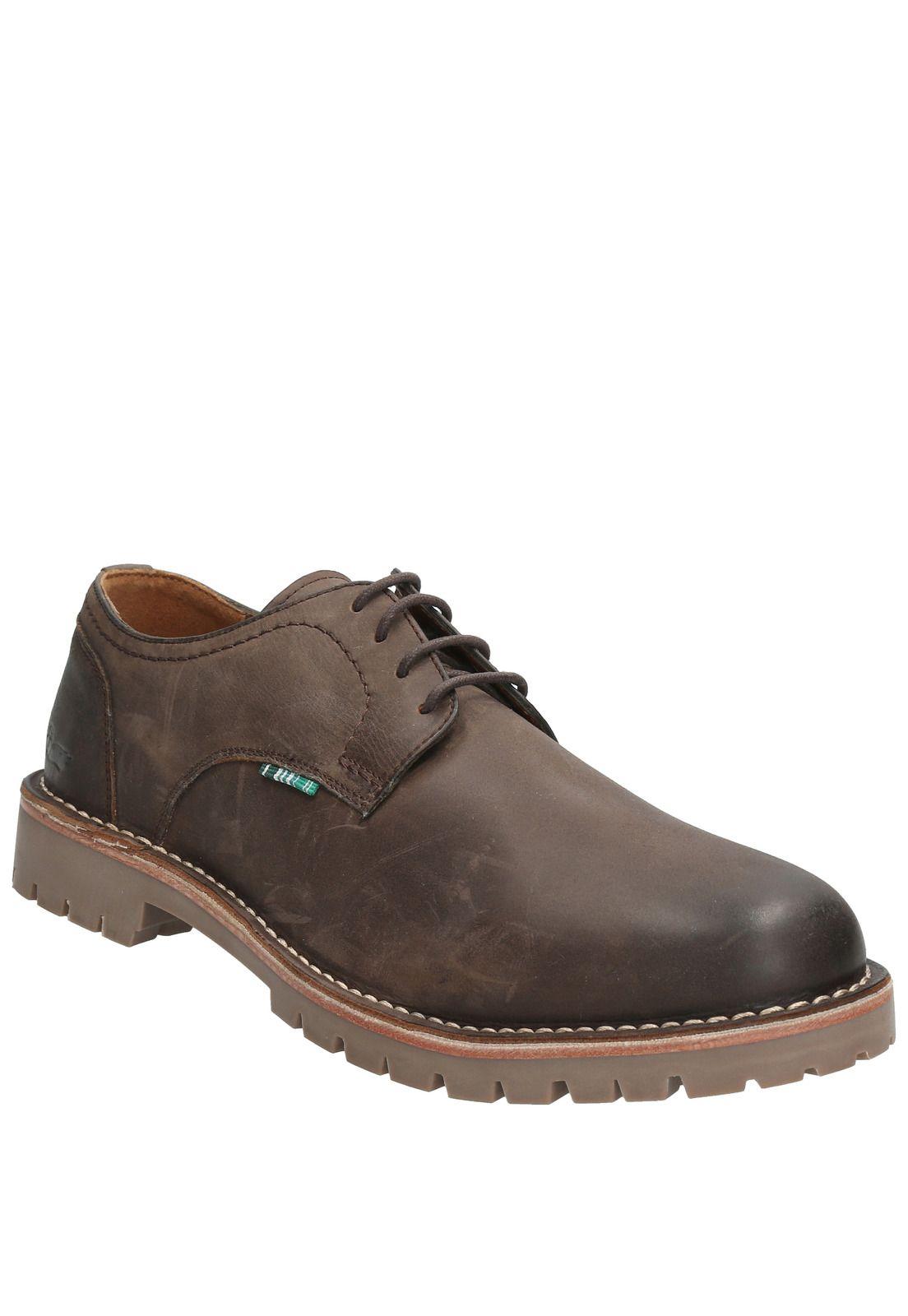 Zapato Cuero Hombre Wells Café-1