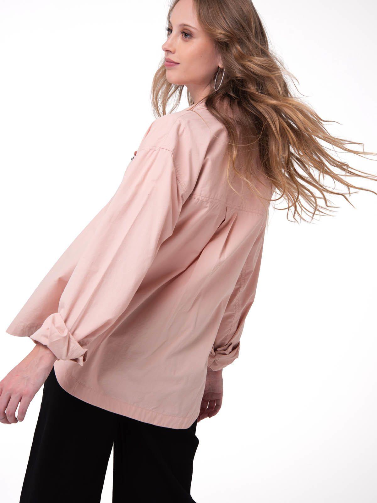 Camisa Manga Larga Mujer Oversized Rosa -1