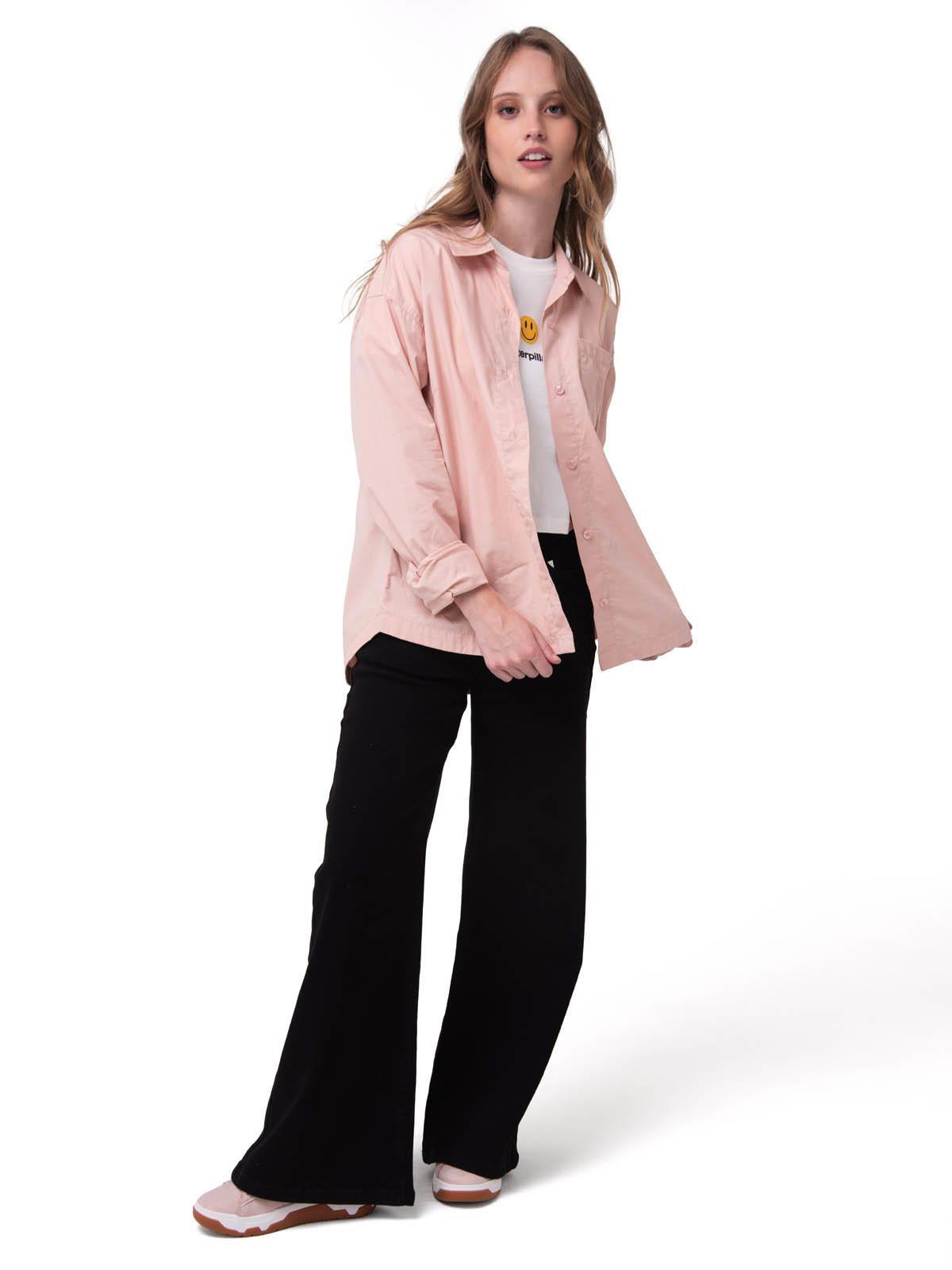 Camisa Manga Larga Mujer Oversized Rosa -4
