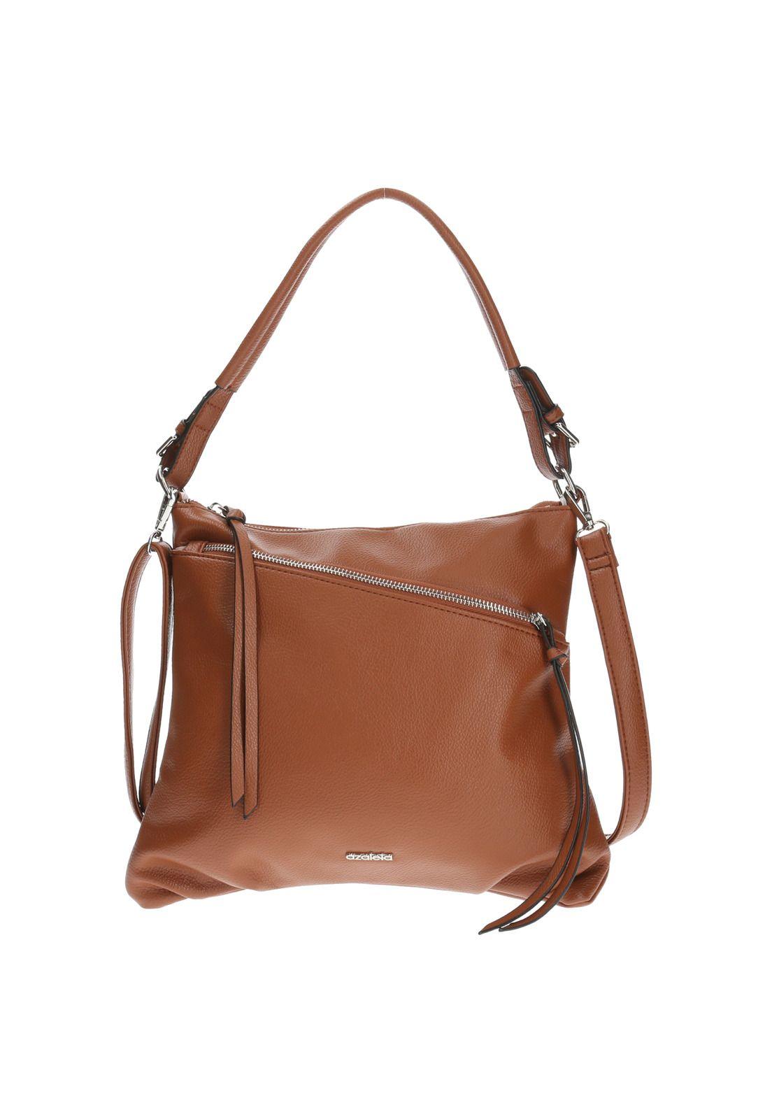 Cartera De Hombro Casual Effie Cross Café Mujer-1