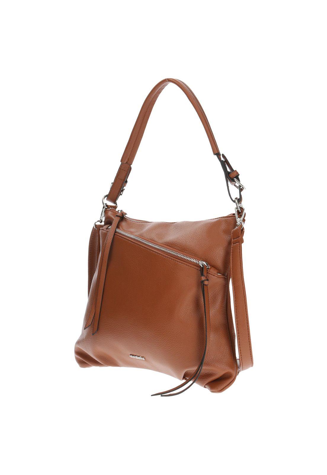 Cartera De Hombro Casual Effie Cross Café Mujer-2