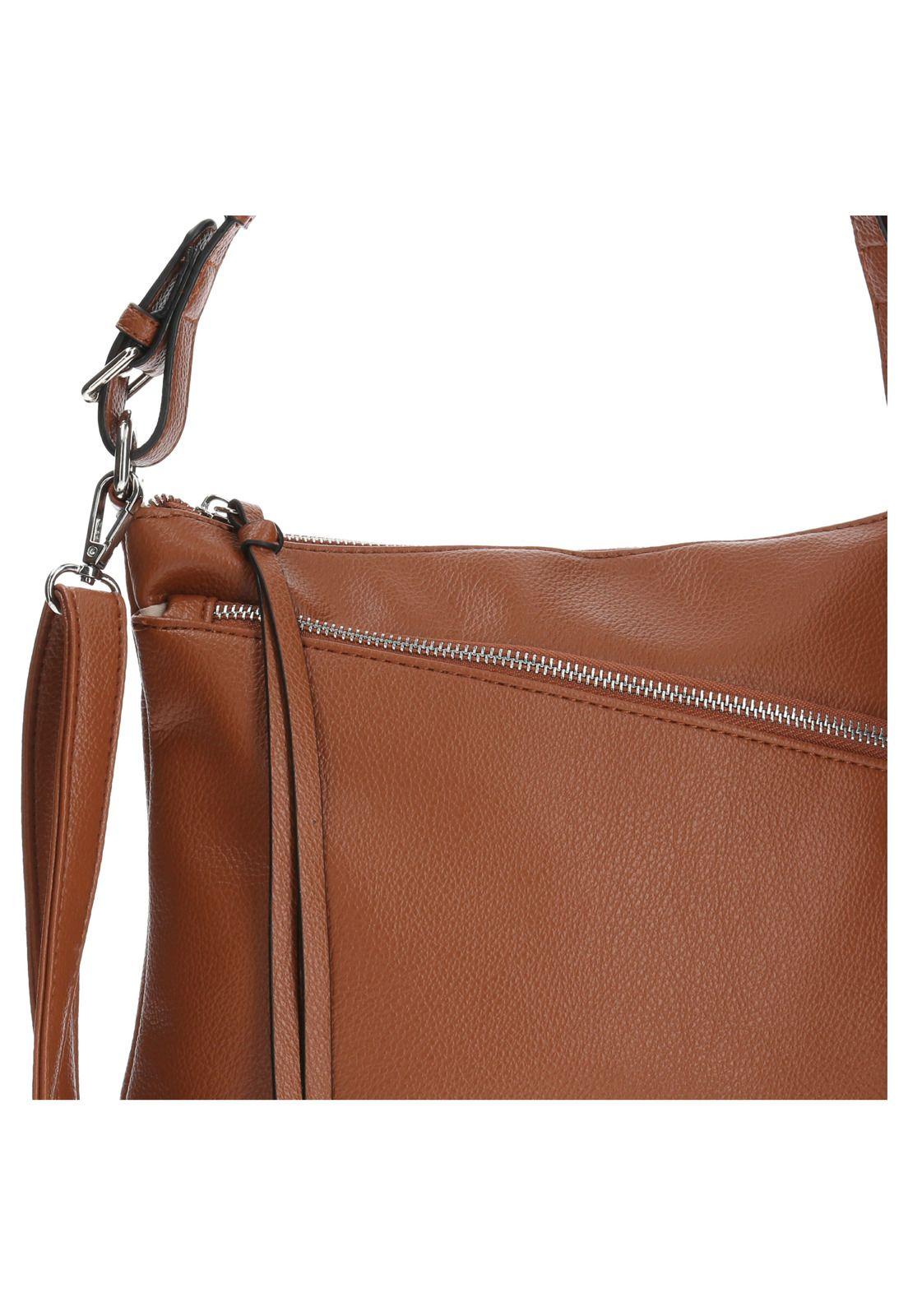 Cartera De Hombro Casual Effie Cross Café Mujer-4