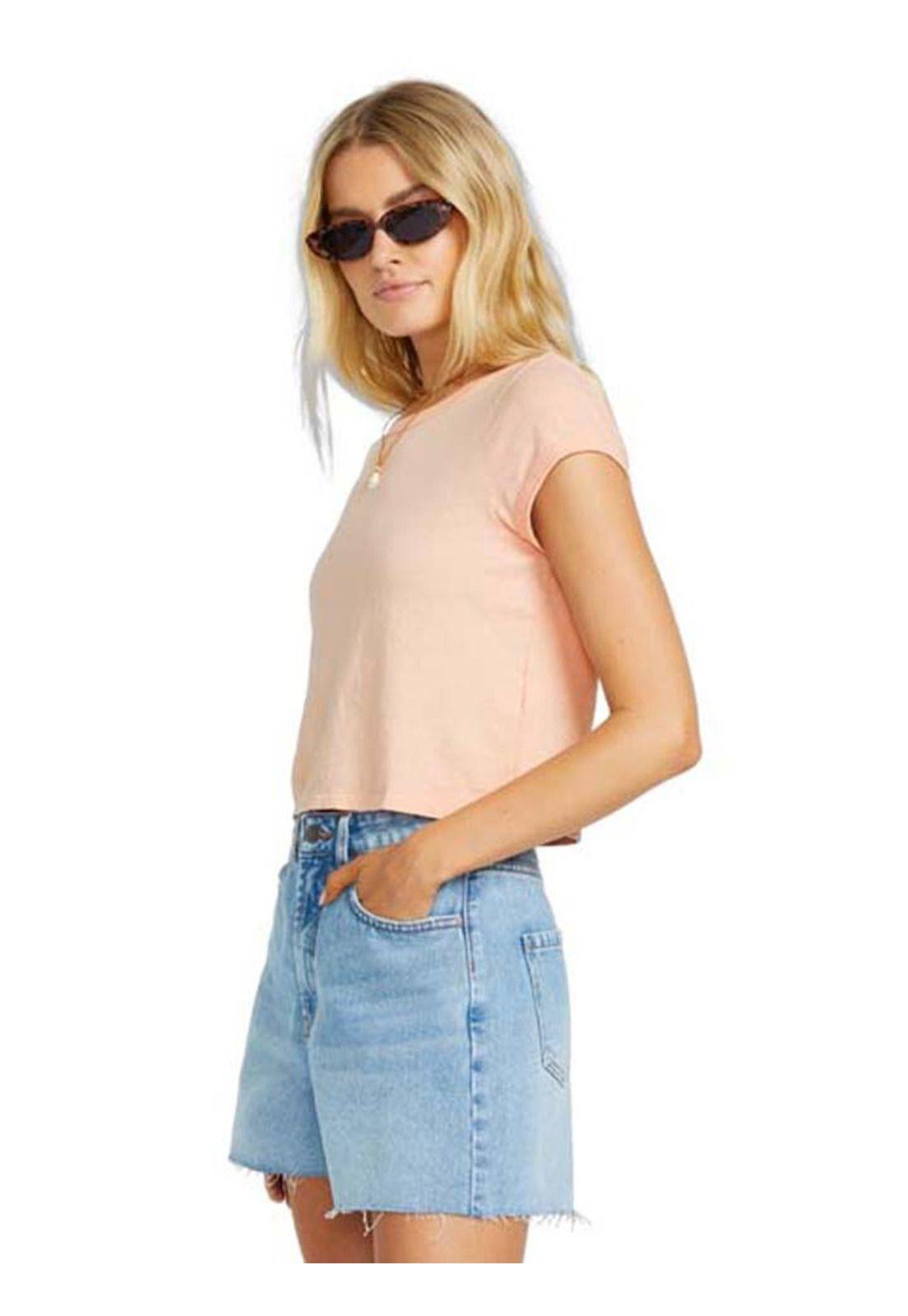 Polera Manga Corta Mujer Daily Peach Billabong-1
