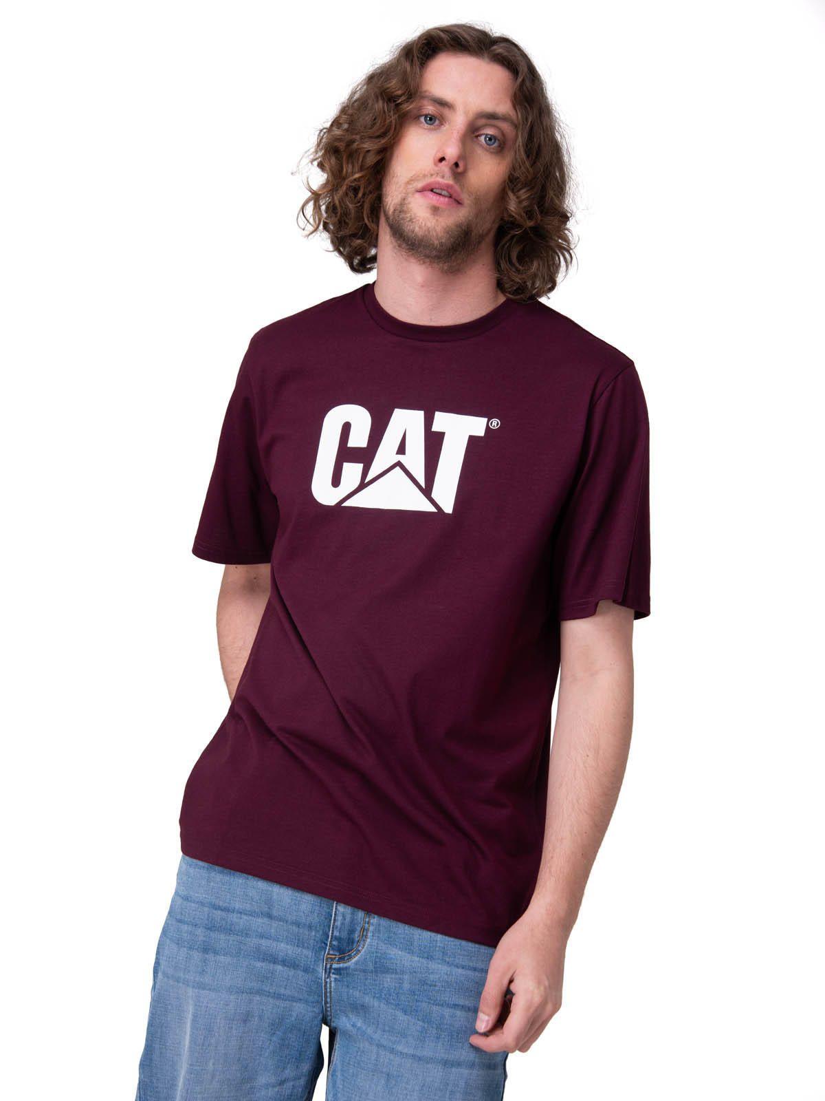Polera Manga Corta Cat Logo Tee Hombre Morado-0