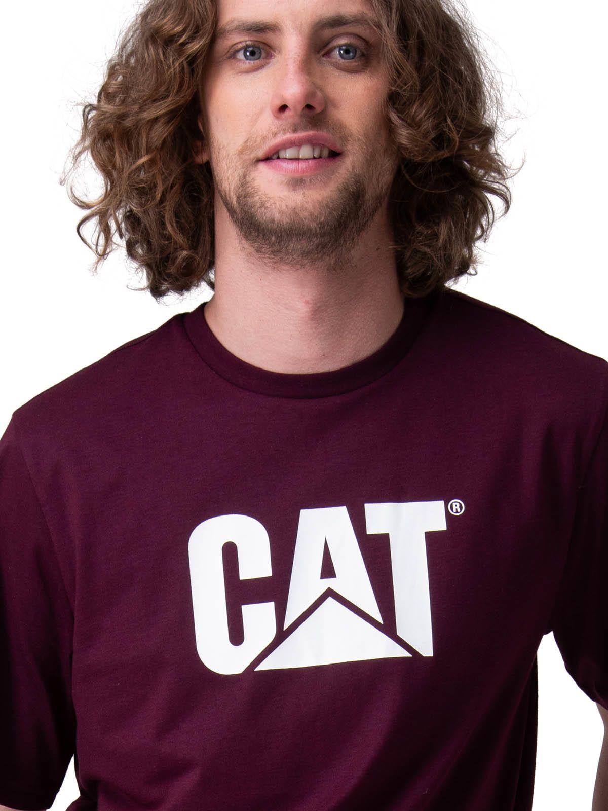 Polera Manga Corta Cat Logo Tee Hombre Morado-3