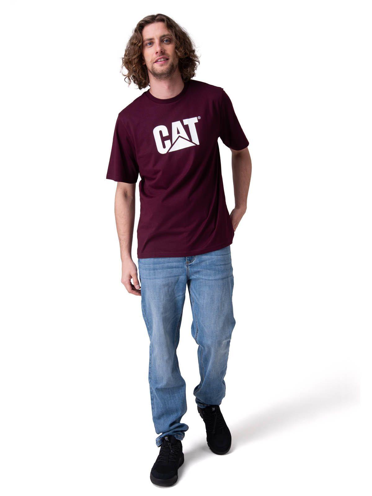 Polera Manga Corta Cat Logo Tee Hombre Morado-4