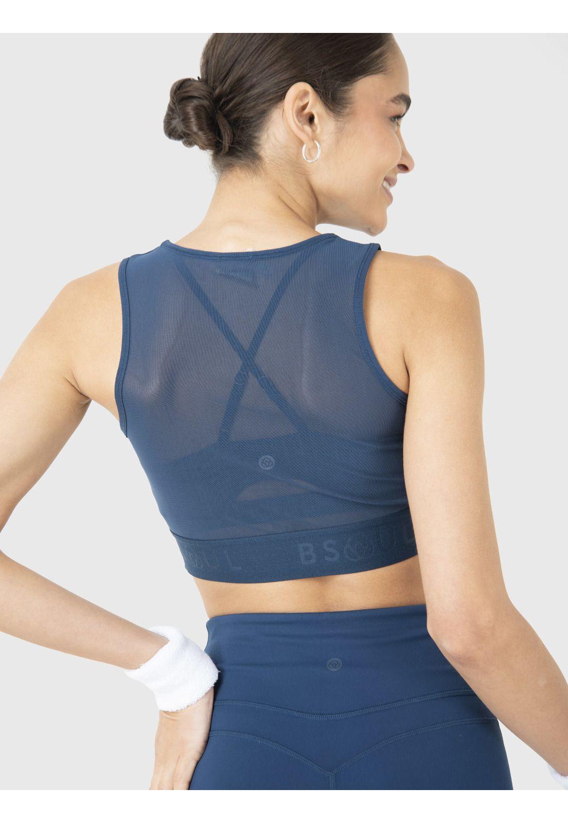 Peto Deportivo Mujer Cropped Vest Azul-3