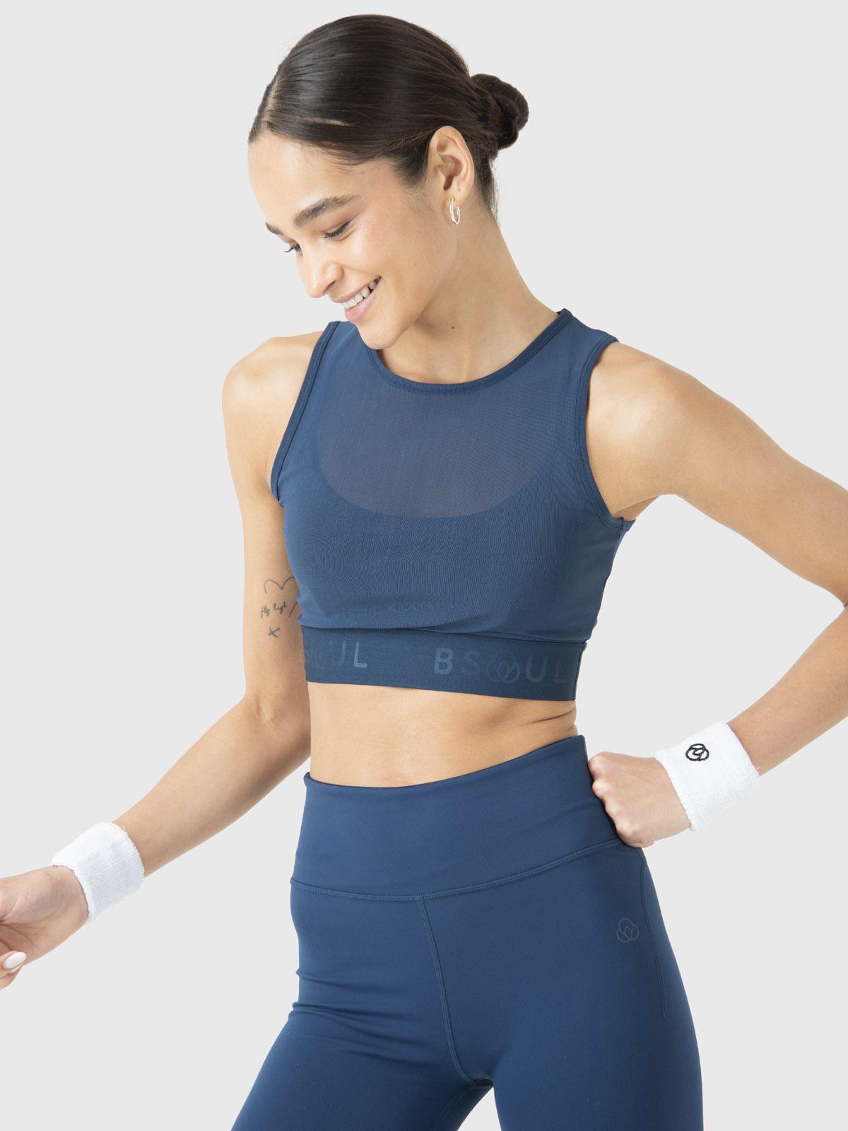 Peto Deportivo Mujer Cropped Vest Azul-1