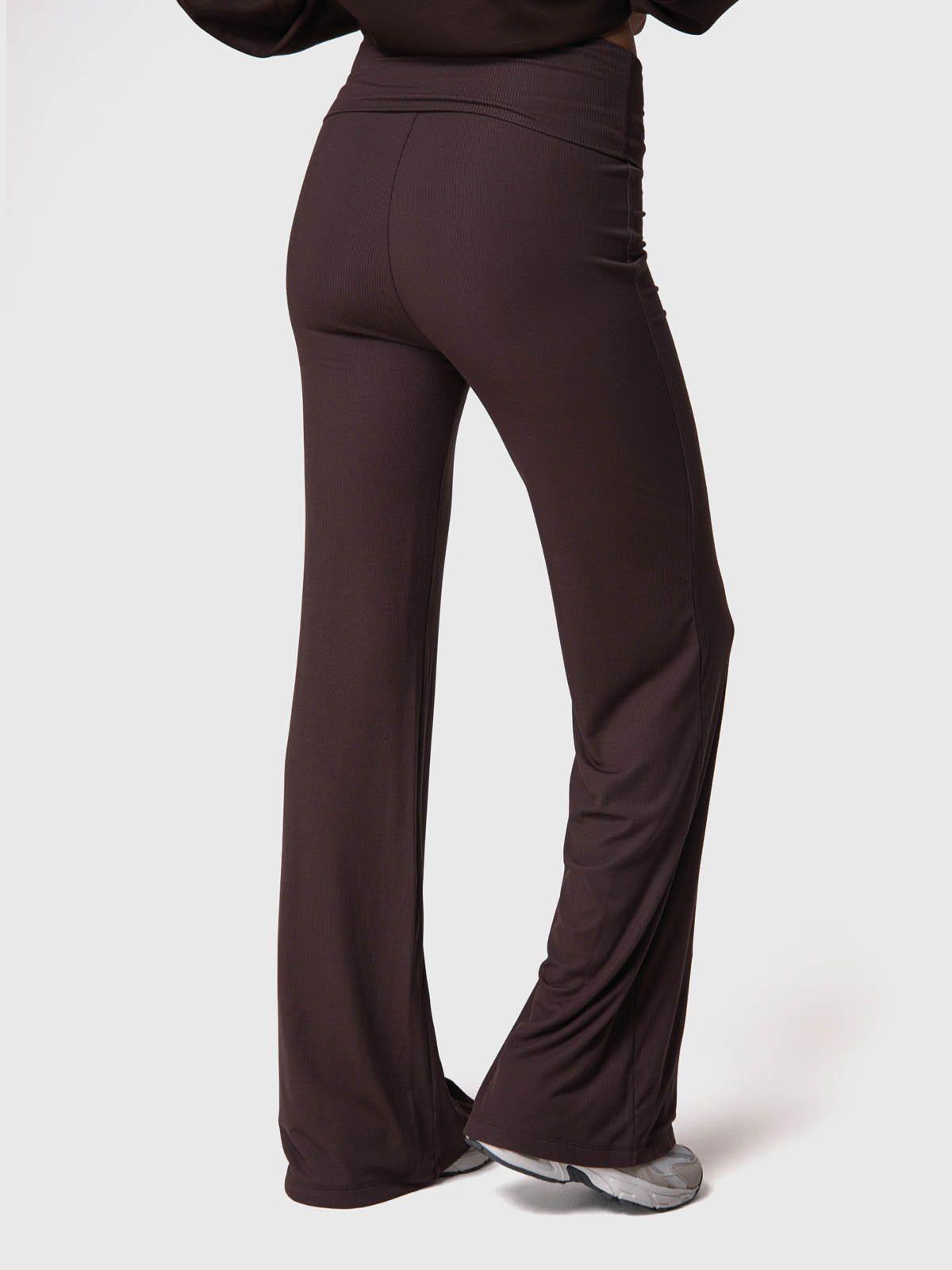 Pantalón Modal Rib Café Oscuro-1