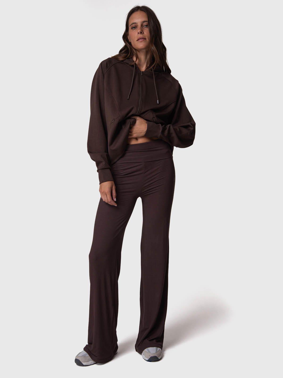 Pantalón Modal Rib Café Oscuro-4