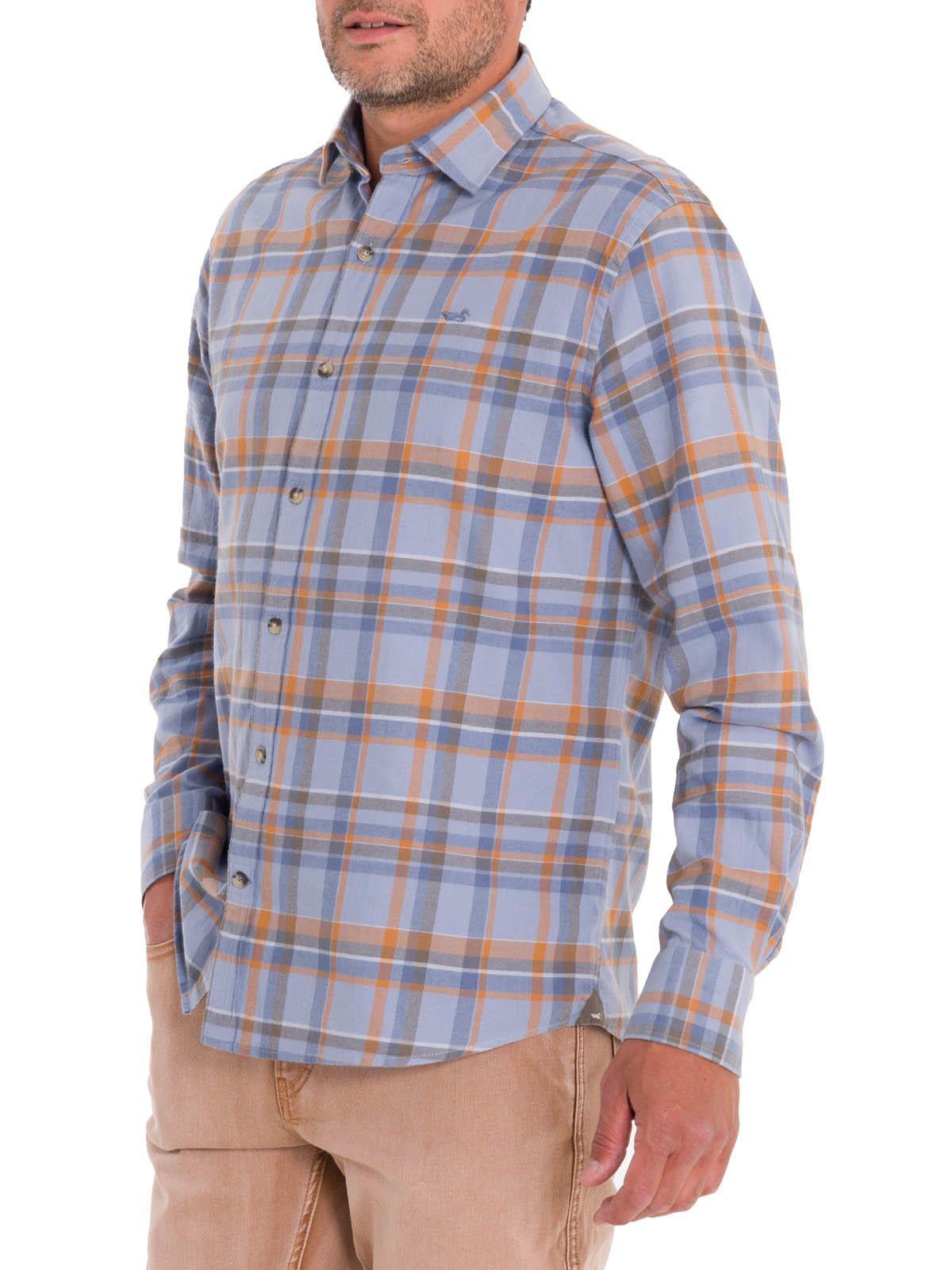 Camisa Algodón Orgánico Hombre Flannel Azul-1