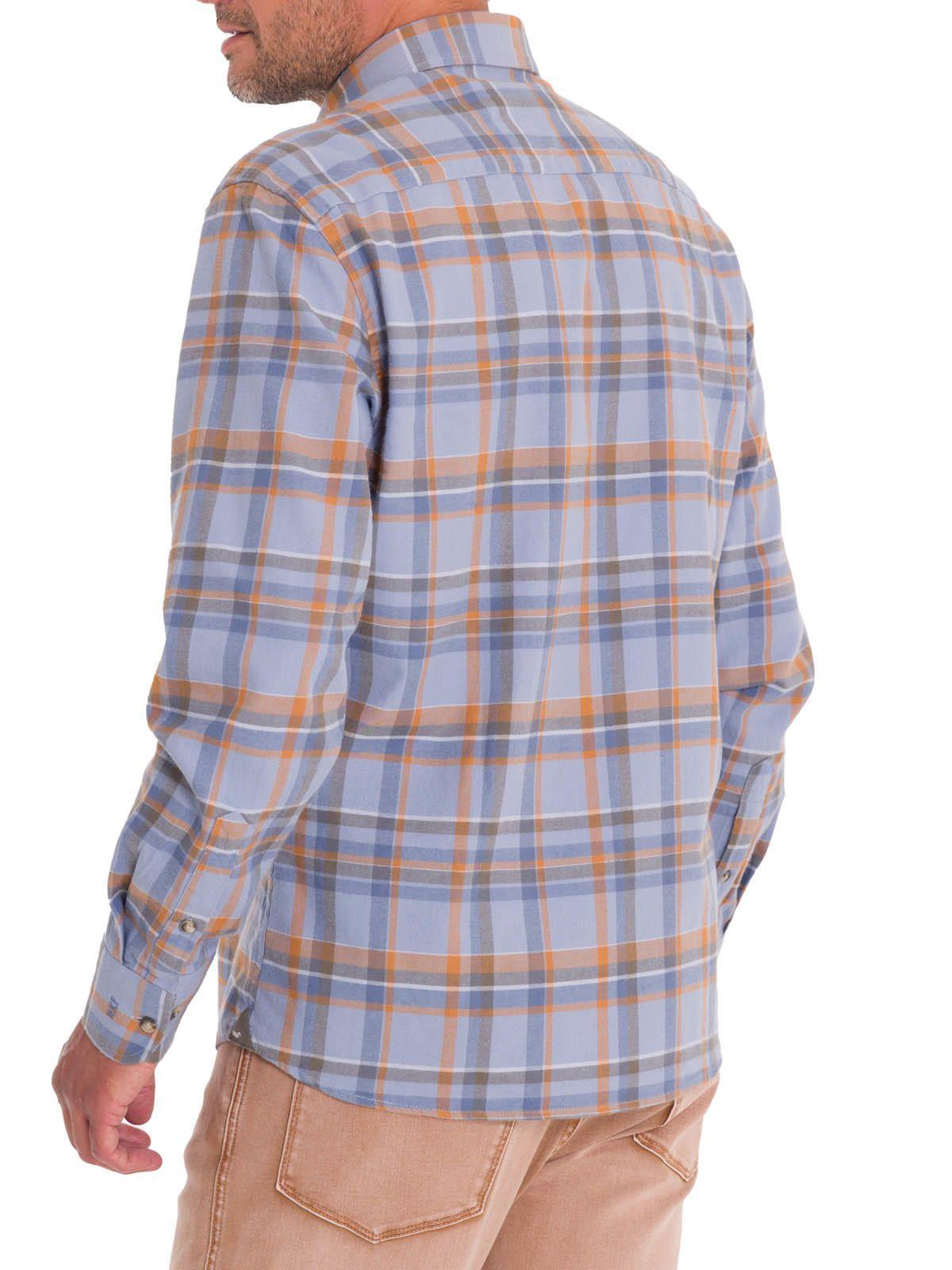 Camisa Algodón Orgánico Hombre Flannel Azul-3
