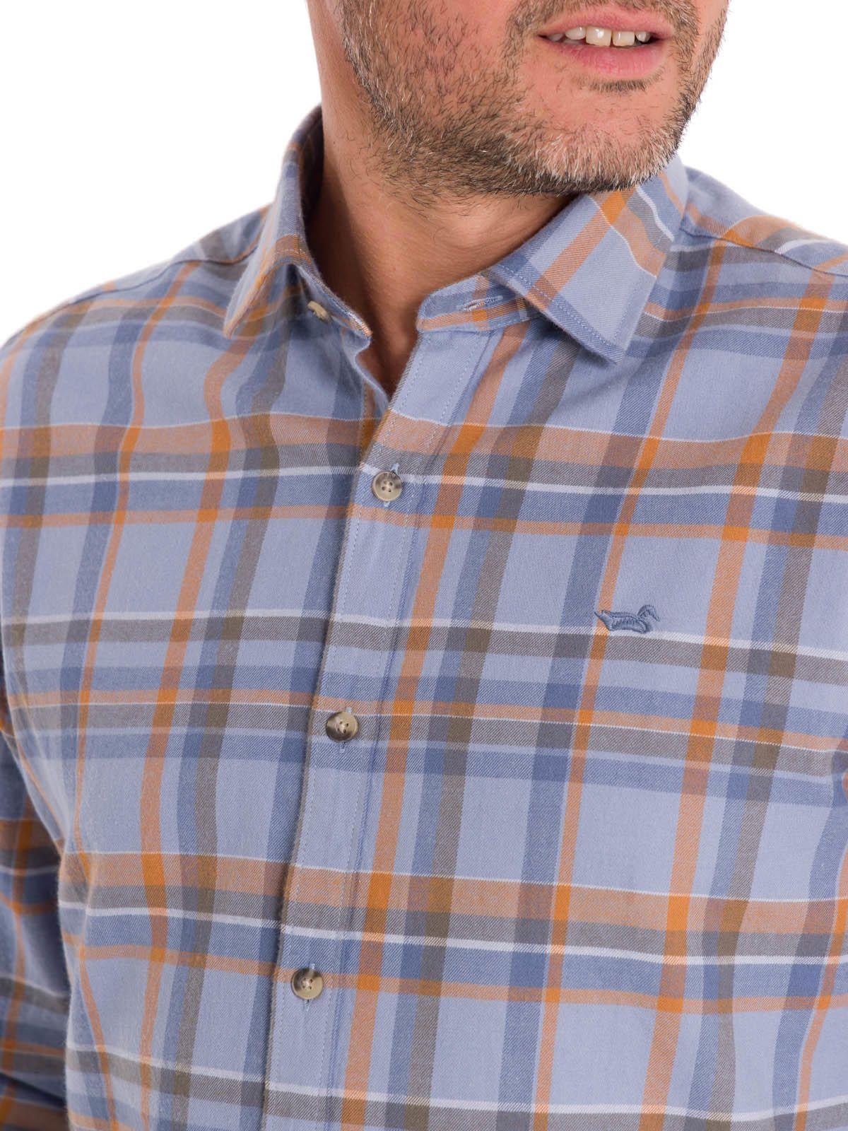 Camisa Algodón Orgánico Hombre Flannel Azul-4